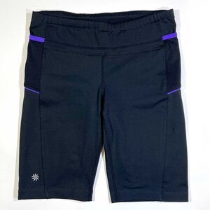 Athleta Women's Black Purple Biker Shorts with Pockets Size SM